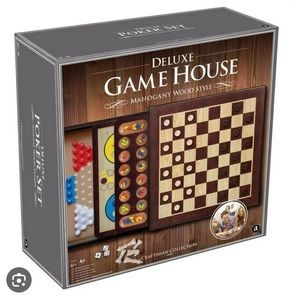 Deluxe Game House Mahogany Wood Style new in box